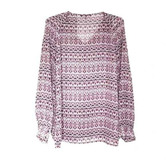 Violet and Claire Sheer Tunic Blouse Purple and Red Women’s Large - Picture 2 of 6